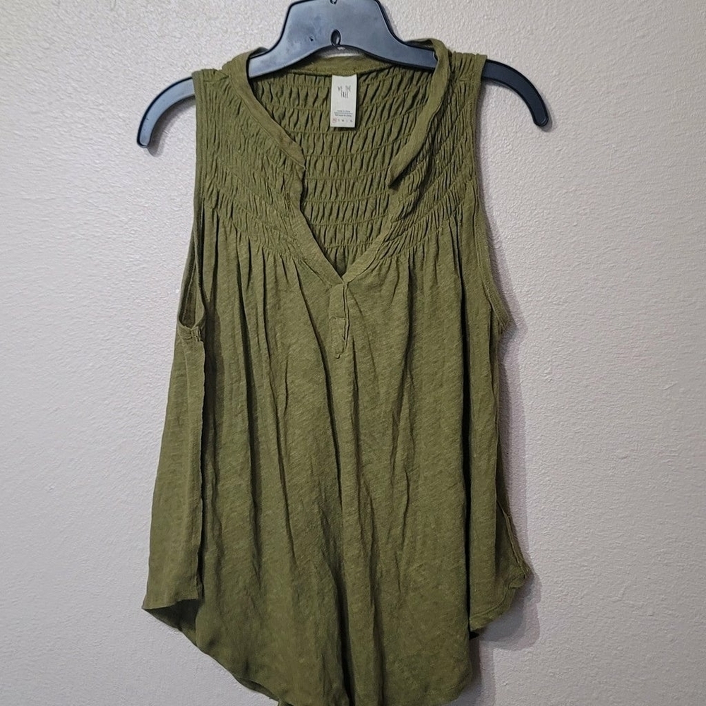 Free People ● We the free green linen blend swingy tank Sz XS - Picture 3 of 8
